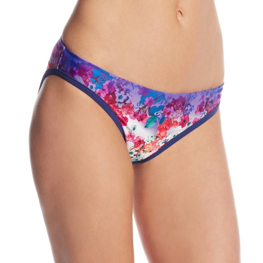 NWT Nanette Lepore Women's Fleur de la Mer Hipster Bikini Bottom Large L